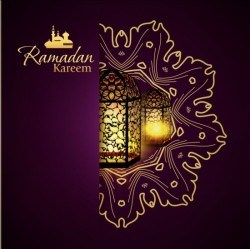 Ramadan kareem purple backgrounds vector set 24