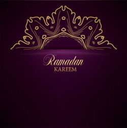 Ramadan kareem purple backgrounds vector set 01