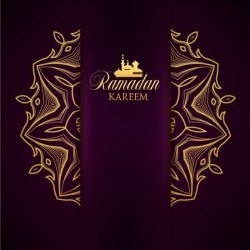 Ramadan kareem purple backgrounds vector set 14