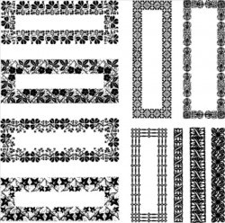 Rectangle decor frame with border vector