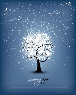 Snowing Tree Vector