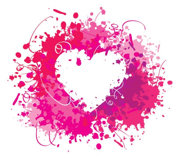 Splashed Heart Vector
