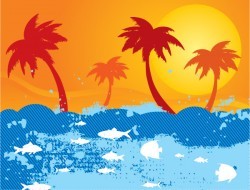 Sunny landscape Vector