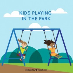 Swinging girls background