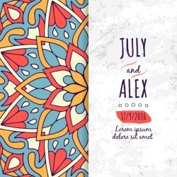 Wedding invitation with floral ornaments