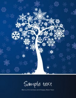 Winter Tree Card Vector