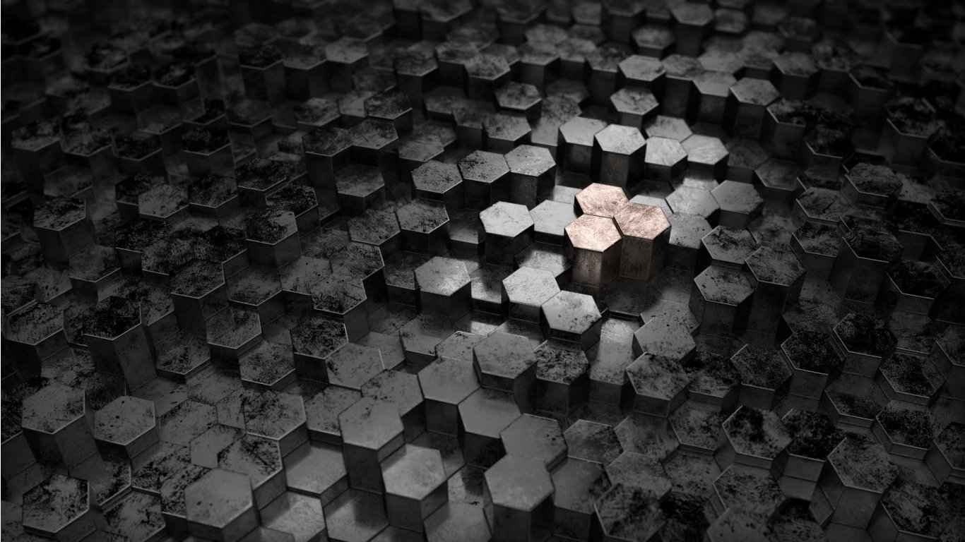 Abstract Metal Hexagon 3D Wallpapers – 1366×768 – 325925