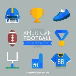 American football collection in flat design