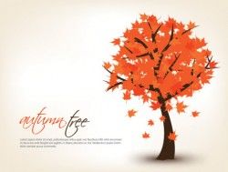Art autumn tree creative background vector