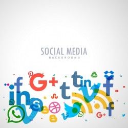 Background with social media icons