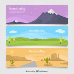 Banners of different landscapes