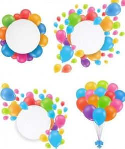 Beautiful balloons card vector