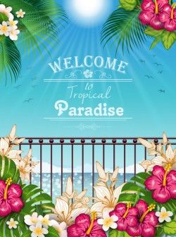 Beautiful tropical paradise scenery background