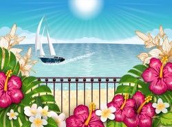 Beautiful tropical paradise scenery background