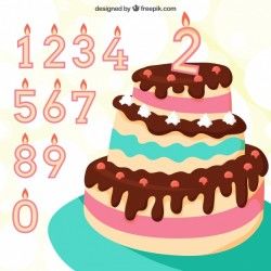 Birthday cake and candles background