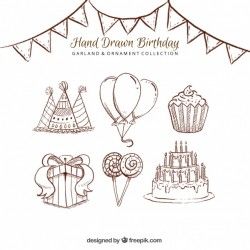 Birthday party elephant sketches pack