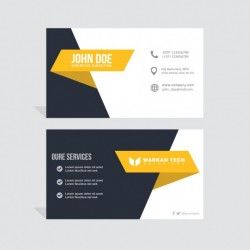 Black and yellow business card
