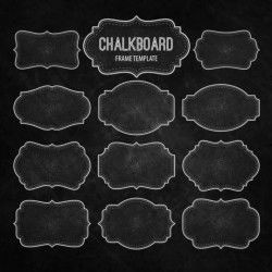 Blank black labels vector