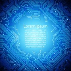 Blue background with circuits