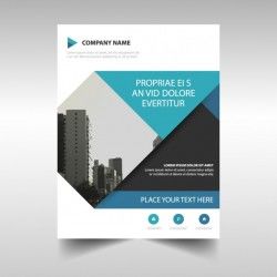 Blue geometric corporate brochure template