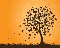 Butterflies Tree Vector
