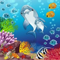Cartoon underwater world