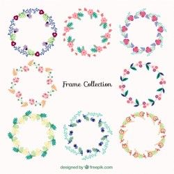 Collection of beautiful floral wreath