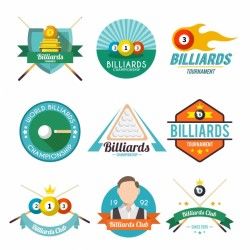 Collection of billiard badges