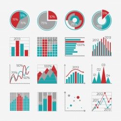 Collection of graphs with different designs for infographic