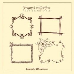Collection of hand drawn vintage frames