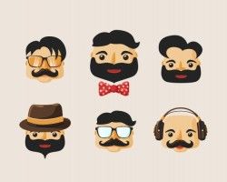 Collection of hipster men’s faces