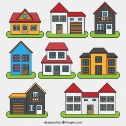 Collection of houses with different designs