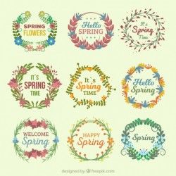 Collection of spring floral wreaths