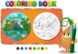 Coloring book insects with nature vector 04
