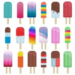 Coloured ice creams collection