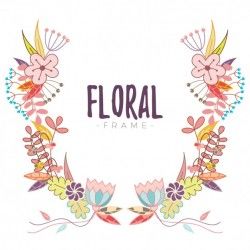 Cute floral frame, hand drawn style