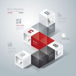 3D Options infographic template vector 04