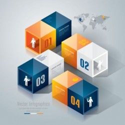3D Options infographic template vector 05