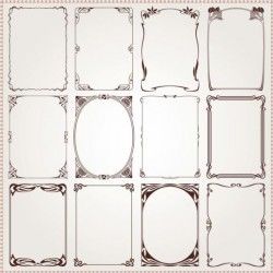Decorative frame with borders set vector 04