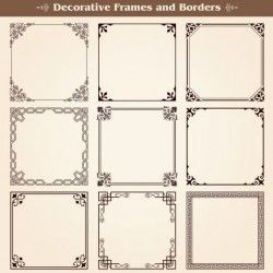 Decorative frame with borders set vector 05