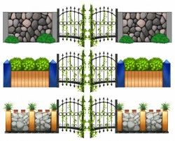 Different design for gates and walls