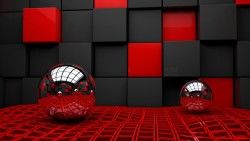 Ball, Cube, Cubes, Glass, Metal, Plastic laptop 1366×768 HD Background