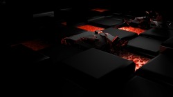 Cube, Fire, Dark, Light, Alloy laptop 1366×768 HD Background