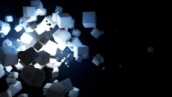 3d, Blue, Square, Black laptop 1366×768 HD Background