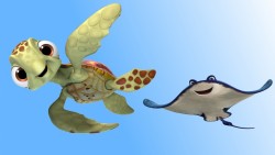 Finding dory, Crush, Turtle, Mr ray laptop 1366×768 HD Background