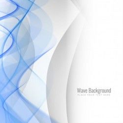 Elegant white background with blue waves