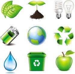Energy saving with eco icons