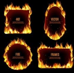 Flame fire frame vector 01