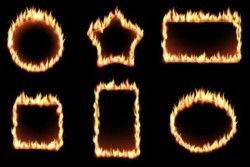 Flame fire frame vector 02