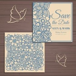 Floral wedding invitation